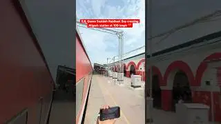 E.R. Queen Sealdah Rajdhani Exp crossing Aligarh station at 100 kmph ❤️