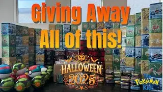Giving away 200+ Pokemon tins in our Halloween carnival game