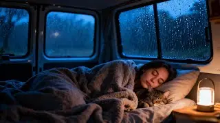 RELAXING RAINY NIGHT | VAN LIFE
