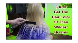3 Kids Get The Hair Color Of Their Wildest Dreams! How To Do Peek A Boo Hair!