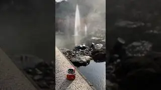 Katsuoji Iconic Water Feature #water #feature #misty #hot #onsen #waterfeature #daruma #dolls #wow