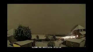 Rain turns to snow time-lapse: Boxing Day 2014, West Manchester
