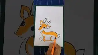 🦌🦌 Deer drawing for kids#shorts