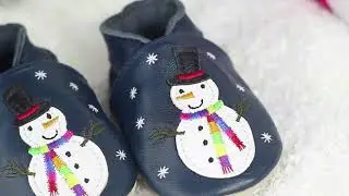 Dotty Fish Soft Leather Baby and Toddler Shoes - Christmas Themed Baby Shoes