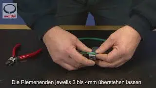 Stumpfschweißverbindung eines Rundriemens mit der Zange J15
