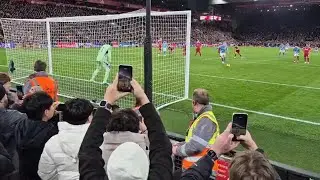 Manchester City Fans at Anfield react to Haaland penalty (Liverpool 1-2 Man City) / Haaland goal