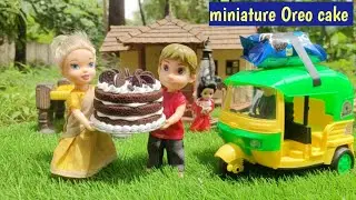 Miniature Oreo biscuit cake recipe / cake recipe without owen / miniature autorickshaw review 