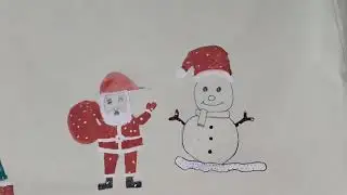 Santa and snowman drawing made by Nehal 🥰