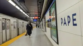 TTC Subway Train And Buses At Pape Station