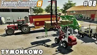 Spreading fertilizer, making and selling straw pellets | Tymonkowo Farm | FS 19 | Timelapse #08