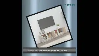 vidaXL TV Cabinet White 140x40x40 cm Solid Wood Pine