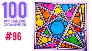 96#100 day's of tangling | Zentangle 100 days challenge | Zentangle doddle art | Zentangle Art