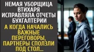 Немая уборщица втихаря исправляла отчеты бухгалтерии… А на важных переговоры, партнеры оцепенели от…