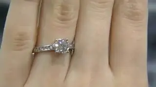 Round Cut Channel Set Diamond Platinum Engagement Ring SD039