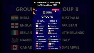 T20 world cup groups announced.#pakvsind #t20wc2026 #cricketupdates #pakvssa #highlights #testseries