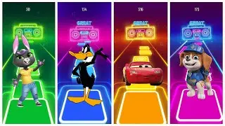Tiles Hop Music Game 🎶 Cartoon Heroes on Neon Tiles
