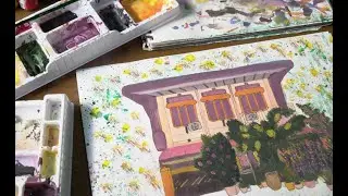 Just take a very first step #01 Watercolor Painting House