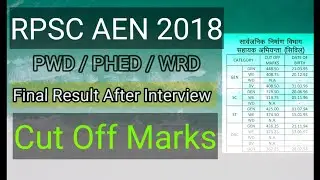 RPSC AEn 2018 Final Result With Merit || Cutoff Marks || check your Result