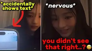 Minji PANICS Almost Leaks her text During Phoning Live...