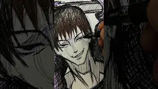 Pen sketch of Toji Fushiguro | Day 15 #toji #jjk #shorts #anime