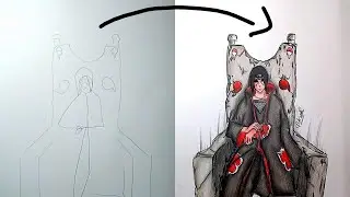 How to draw Itachi Uchiha Speed drawing Stickman Easy Step by Step