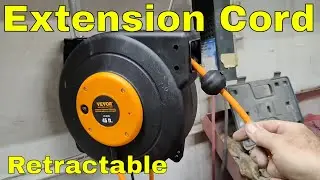 VEVOR 50ft Retractable Extension Cord Reel 14AWG/3CSJTOW Power Cord Reel