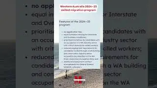 Western Australia 2024-25 skilled migration program features