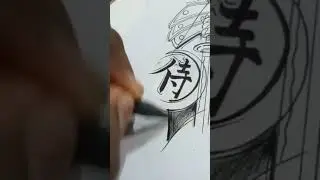 I Draw samurai satisfying art [ASMR] #youtube #drawing #ytshorts #fun #drawingvideo @DezingStudio