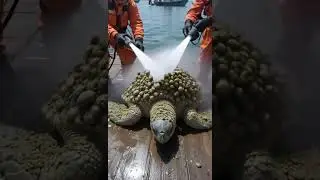 turtle cleaning by cleaners #turtle #sea ai