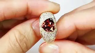 Unheated Orange Sapphire Ring at 2.51 carats by Kat Florence. KF06853