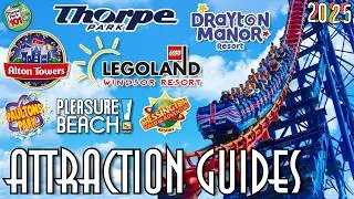 UK's 'BIG 7' Theme Parks RIDES & ATTRACTIONS - 2025 - Alton Towers, Legoland, Pleasure Beach & MORE