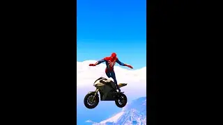 GTA 5 Spiderman Jumps From Building Carrying Motorcycle #gta #gtaonline #spiderman #automobile