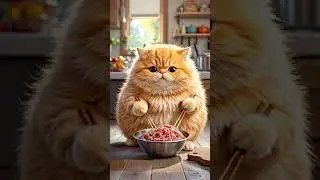 I have today noodles with soy bean paste #shorts #funnycat #funny
