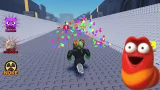 Red and yellow play &ldquo;don&rsquo;t get crushed by a rock&rdquo; on Roblox (Larva)