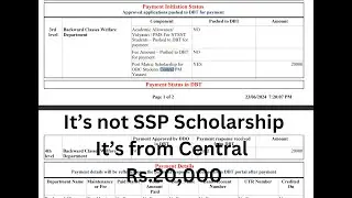 SSP Scholarship | Central Scholarship | Actually it's not a state scholarship it's from Central