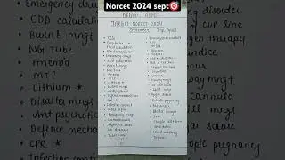 most important 🎯topics for norcet 7 September✅ #norcetpreparation #norcet7 #norcet