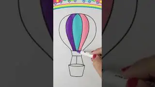 Hot air Balloon coloring page for toddlers | coloring page for kids #how  #kids #nursery #art