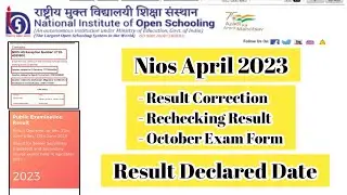 Nios April 2023 Correction Result Rechecking October 2023 Exam | Task Is Helping (NIOS) #nios #exam