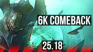 MORDEKAISER vs CASSIOPEIA (TOP) | 6k comeback | KR Master | 25.18
