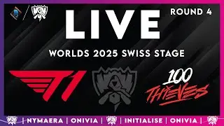 T1 vs 100 | #Worlds2025 Swiss Stage Round 4 | Live with Nymaera and Initialise