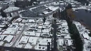 DJI Drone Snow PDX City Footage Vancouver WA