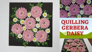 How to quill Gerbera Daisy with 2mm x 350mm strips #quilling #quillingart #gerbera