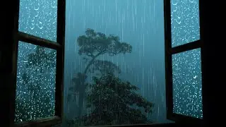Rain on Window with Thunder Sounds 10 Hours | Forest Ambience for Deep Sleep & Stress Relief