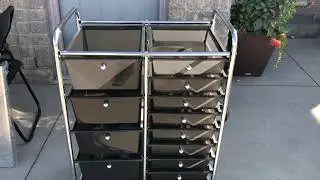 Review and assembly of Seville Classics 15 Drawer Organizer Cart for our homeschool