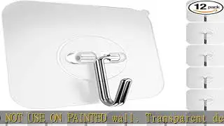 GLUIT Adhesive Hooks for Hanging Heavy Duty Wall Hooks 22 lbs Self Adhesive Sticky Hooks Waterproof