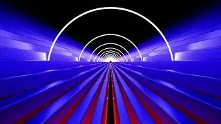 Glowing Neon Doorway Retro Rectangle in Outer Space Night Sky Stars Video Effects HD Background