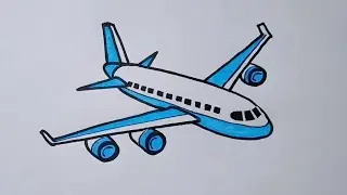 How to draw a Airplane easy | Aeroplane drawing | plane drawing tutorial |