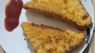 Bread pakoda. Bread recipe.  Street style Bread. Yummy food. No onion. @