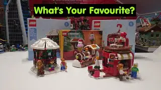 Сравнение подарков за покупку в зимней деревне Lego | Пряничный поезд, киоск с горячим шоколадом ...