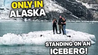 Floating around the ocean On an iceberg w a glacier ice margarita 